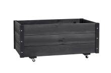 Plantekasse på hjul sort 94 x 54 x 45 cm